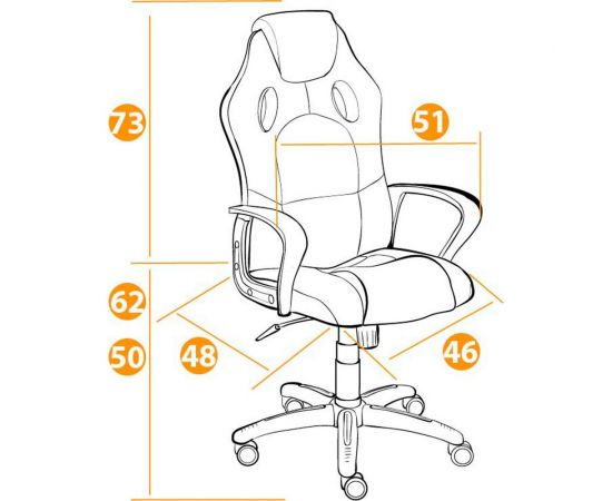 Кресло TetChair RACER кожзам/ткань, металлик/синий 36/10 13231 – изображение 19