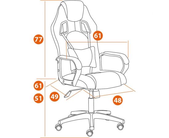 Кресло Tetchair driver 22 кожзаменитель/ткань, черный/серый 36-6/tw-12 19298 – изображение 20