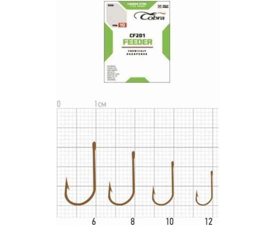Крючки COBRA FEEDER 70см, 0,14мм, размер 10, с поводком, 10шт, CNF100-010 – изображение 2