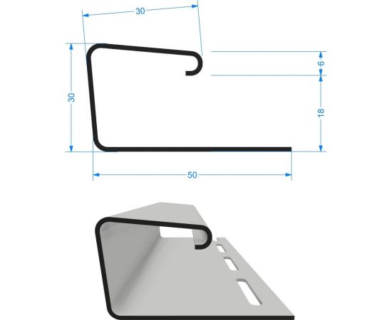 Профиль J18 Docke дымчатый PFPF-1054 – изображение 2