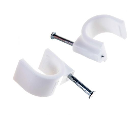 Пластиковая круглая скоба с гвоздем FORTISFLEX СПК 14 15 штук 49464 – изображение 2