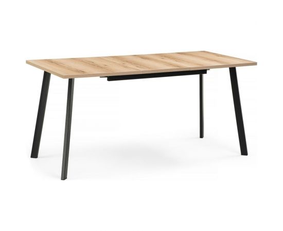 Раскладной стол Woodville колон лофт 120 25 мм дуб делано светлый/черный матовый 489607 – изображение 2