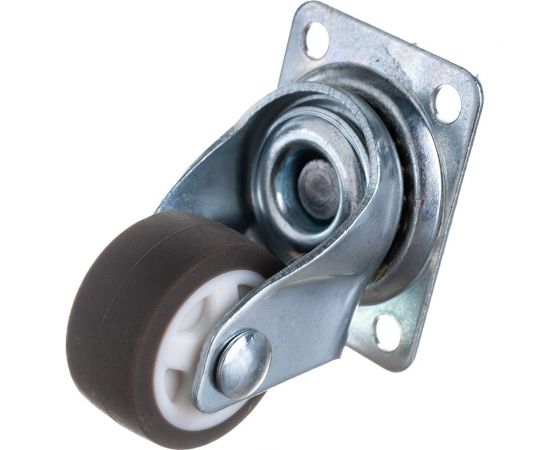 Колесная опора Tech-Krep поворот. б/т D25 п/п, серая резина, подшип. скольж-я, площадка накл. 152360 – изображение 3