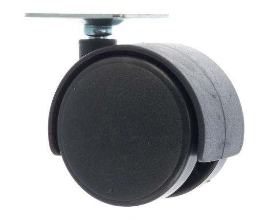 Мебельная колесная опора Tech-Krep D50 мм, поворотная, без тормоза, площадка, черный пластик - накладка 151208 – изображение 3