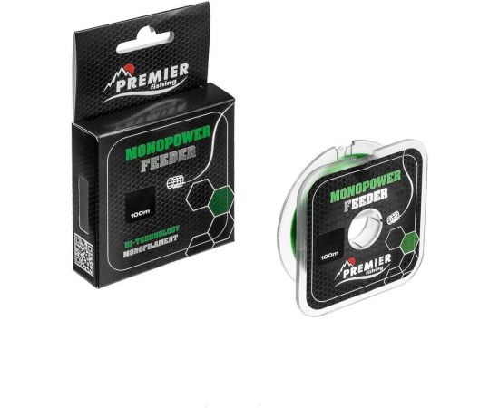 Леска Preмier fishing мonopower feeder 0.20мм/100м, green nylon pr-мf-g-020-100 00000281017 – изображение 3