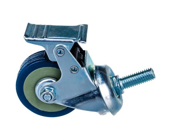 Колесная опора Tech-Krep поворотная, с тормозом D50 п/п, серый, резина, подшипники скольжения, с резьбой М10, пакет 148502 – изображение 3