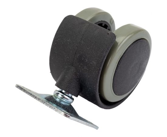 Мебельное колесо Tech-Krep поворотное, обрезиненный пластик, черный, площадка, D40, б/т - пакет 148482 – изображение 3