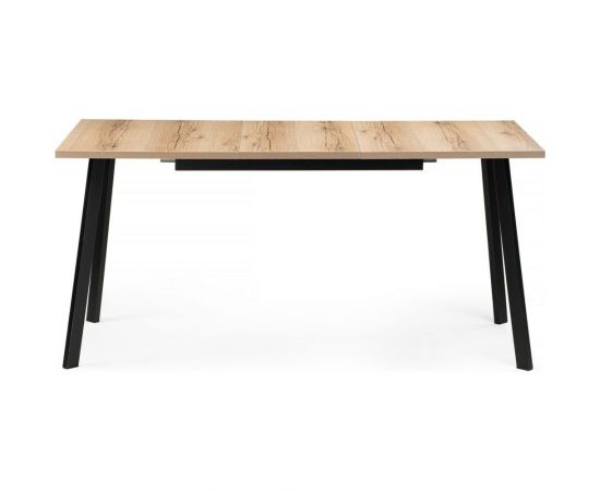 Раскладной стол Woodville колон лофт 120 25 мм дуб делано светлый/черный матовый 489607 – изображение 3