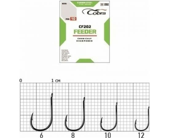 Крючки COBRA FEEDER 70см, 0,14мм, размер 10, с поводком, 10шт, CNF100-010 – изображение 3