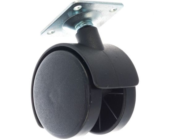 Мебельная колесная опора Tech-Krep D50 мм, поворотная, без тормоза, площадка, черный пластик - накладка 151208 – изображение 4