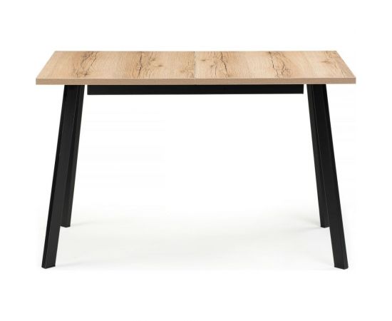 Раскладной стол Woodville колон лофт 120 25 мм дуб делано светлый/черный матовый 489607 – изображение 4