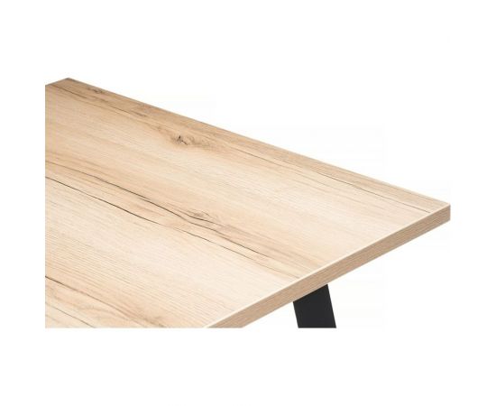 Раскладной стол Woodville колон лофт 120 25 мм дуб делано светлый/черный матовый 489607 – изображение 9