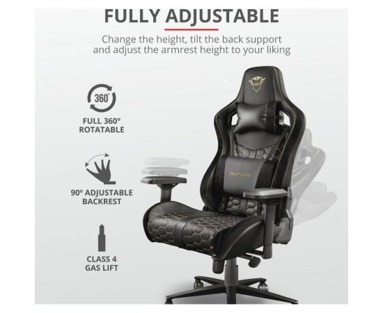 Компьютерное игровое кресло Trust Resto GXT 712 23784 черное кожзам Б0051859 – изображение 9