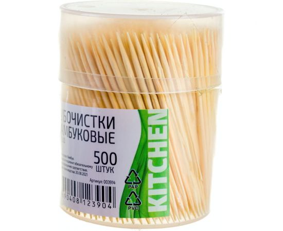 Бамбуковые зубочистки Рыжий кот TP-500 500 шт 003914 