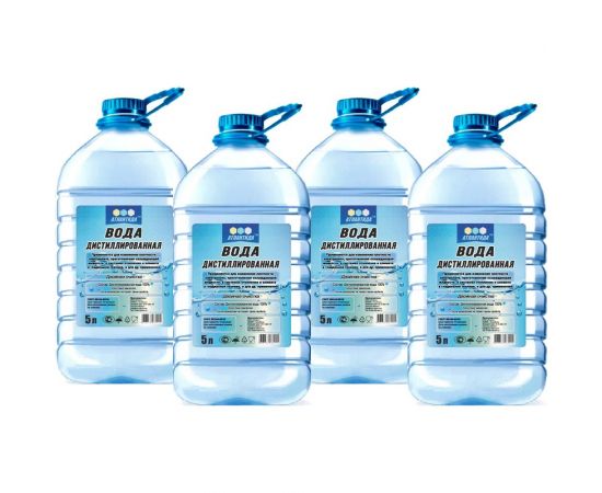 Вода дистиллированная 5 л, 4 шт Атлантида VD001-5000 