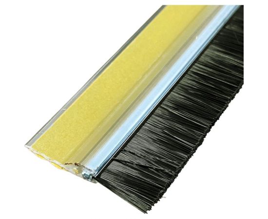 Полосовая щетка Mebax с профилем пластик, нейлоновая 41(16)х(5x5)х1000 Черная/прозрачный, на клеевой основе 00-00002379 – изображение 2