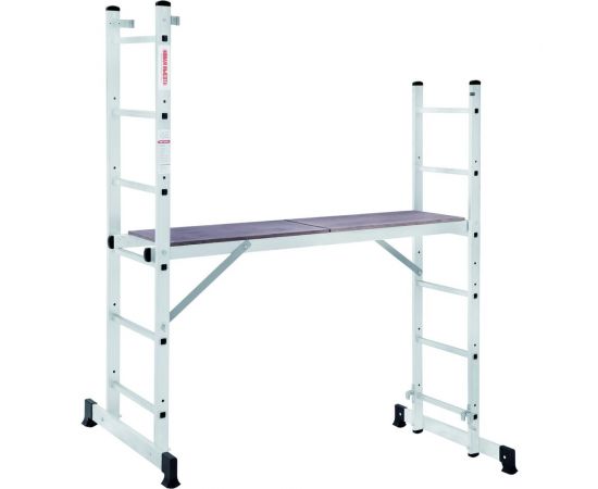 Лестница-помост Новая Высота nv 1415, 2x6 перекладин, помост 1,379x0,34 м, рабочая высота 2,8 м 415206 – изображение 2