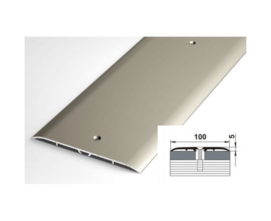 Порог прямой алюминиевый (100 мм; 0.9 м; анодированный; шампань) Лука УТ000023148 – изображение 2