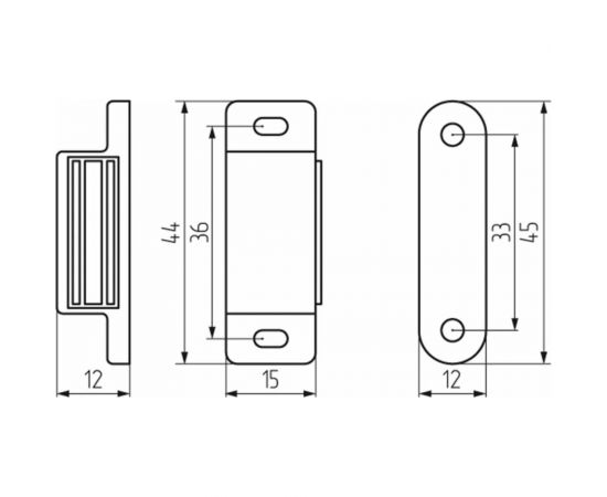 Магнитная защелка Mebax белая, 44х15х12 00-00002171 – изображение 3