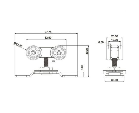 Ролики для раздвижных дверей Palladium 12017 – изображение 4