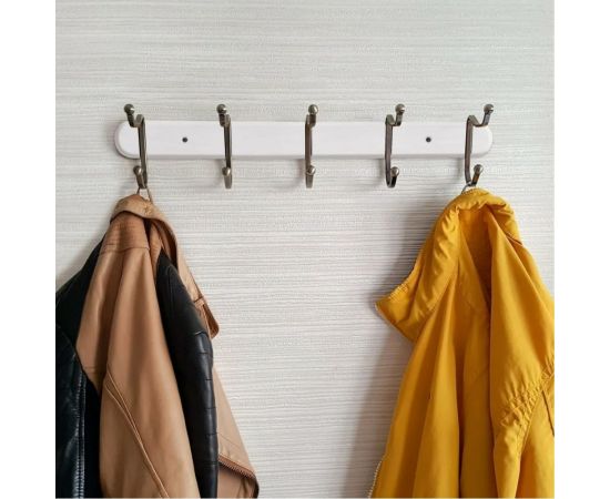 Прочная планка Tatkraft CHARM с 5 крючками, белая 10901 – изображение 4