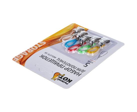 Набор прищепок для полотенец Рыжий кот Mollete-5R в наборе 5 шт нержавеющая сталь 985957 – изображение 5