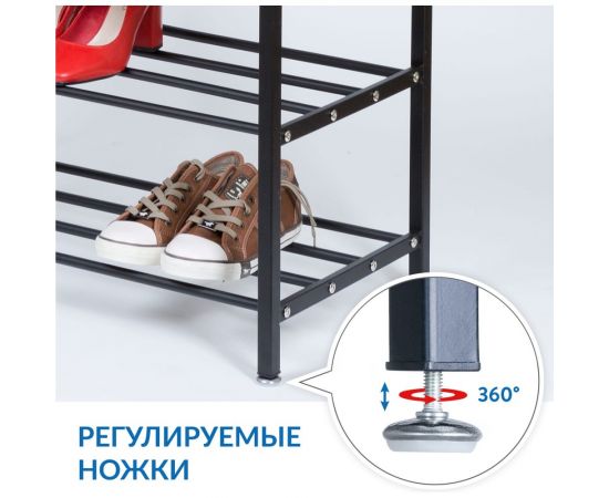 Вешалка для прихожей с банкеткой и двумя полками Tatkraft SOLUTION 16811 – изображение 5
