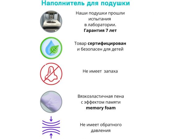 Ортопедическая подушка ПРОСТО ПОДУШКА с эффектом памяти "№9" В1109 – изображение 8