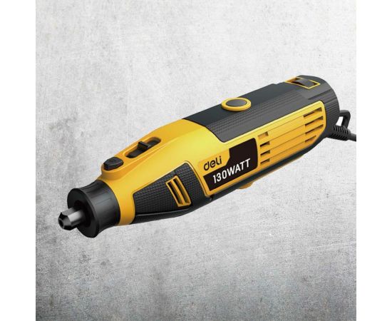 Электрический гравер DELI DL-DM03-E1 ( с гибким валом, 130Вт, цанга 3,2мм, 10000-32000об/мин, кейс + 41 насадка) 102877 