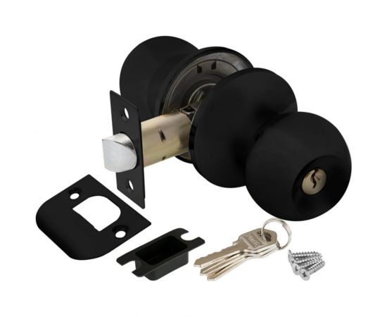 Ручка защелка Ajax 6082 BL-E (кл./фик.) черный 44445 