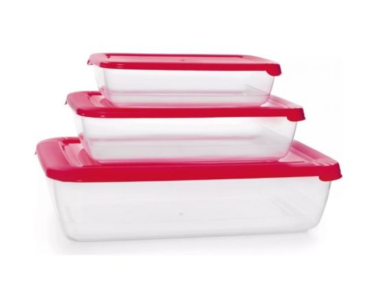 Комплект контейнеров Полимербыт ЛАЙТ 3 шт, прямоугольный, 0.45 л, 0.9 л, 1.9 л, свч 435550000 