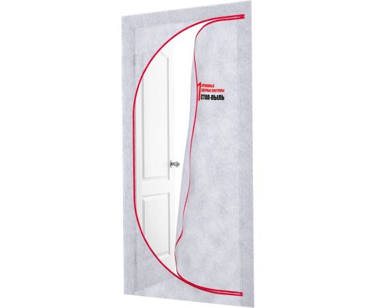 Временная пленочная дверь 160х220 см с молнией типа С вариант 3Б СТОП-ПЫЛЬ 201809 