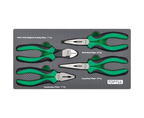 Набор губцевого инструмента TOPTUL 4 предмета в мягком ложементе GEA0407 