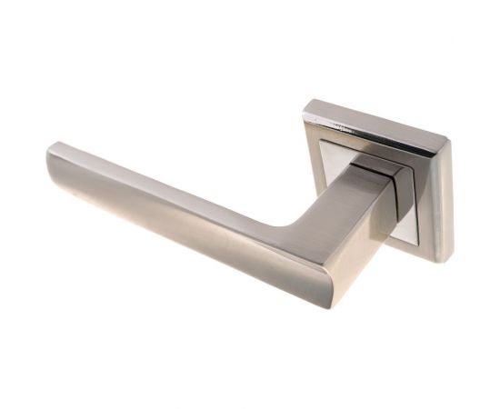 Дверная ручка RUCETTI RAP 14-S SN/CP, цвет-бел. никель/хром 9010412 – изображение 2