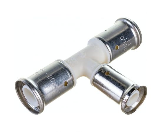 Переходный тройник HENCO уменьшенный в центре, ПВДФ, пресс, 20x16x20, 10PKW-201620 – изображение 2