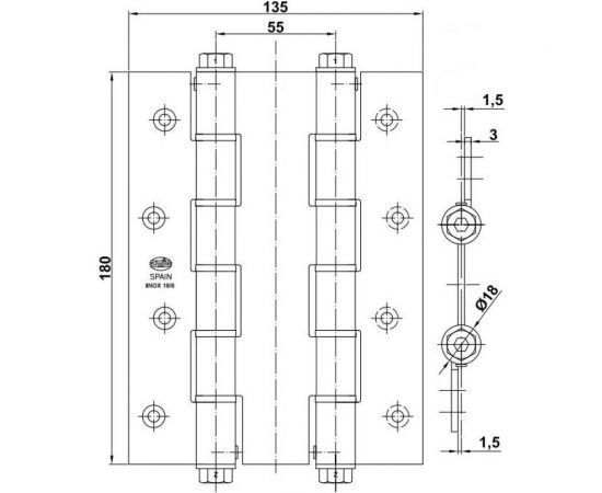 Пружинная двойная Петля Amig нержавеющая сталь 3033 – изображение 2