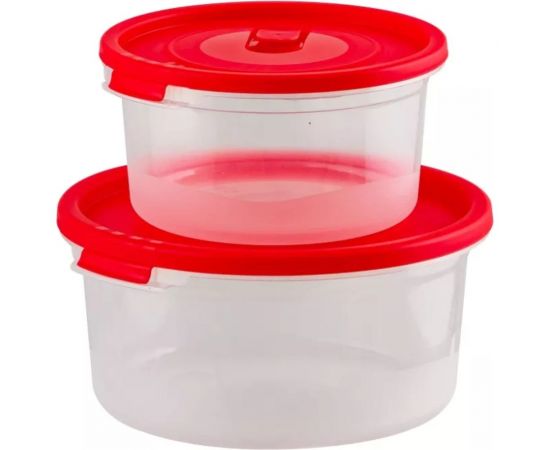 Комплект круглых контейнеров с клапаном Полимербыт СМАЙЛ КОМПЛЕКТ 2 шт., для СВЧ, 0.4+0.8 л 435210200 – изображение 2
