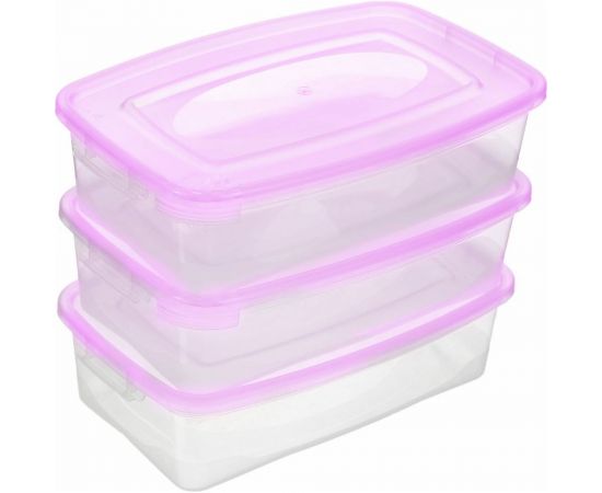 Комплект прямоугольных контейнеров для СВЧ ПОЛИМЕРБЫТ КАСКАД 0,7 л из 3 шт 4354001 – изображение 2