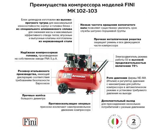 Электрокомпрессор FINI MK 103-90-3M 331837 – изображение 2