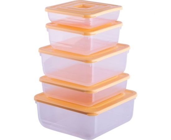 Комплект контейнеров Полимербыт PRACTIC 5 шт., 0.5+0.85+0.9+1.5+2.3 л 438875100 – изображение 2