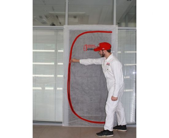 Временная пленочная дверь 160х220 см с молнией типа С вариант 3Б СТОП-ПЫЛЬ 201809 – изображение 3