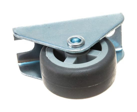 Мебельное неповоротное колесо MFK-TORG Ш-238М/397Р боковое, с бортиком, 40 мм, серый, пластик 5011040 – изображение 3