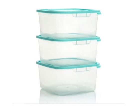 Комплект контейнеров ПОЛИМЕРБЫТ КАСКАД-2 КВАДРО 3шт, 1.0л СВЧ 4367001 – изображение 3