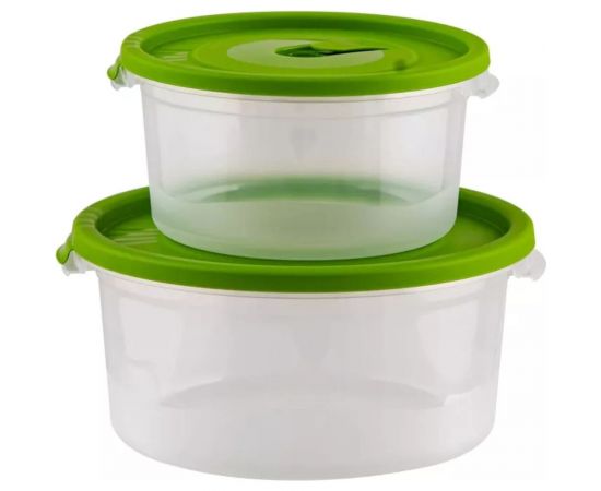 Комплект круглых контейнеров с клапаном Полимербыт СМАЙЛ КОМПЛЕКТ 2 шт., для СВЧ, 0.4+0.8 л 435210200 – изображение 3