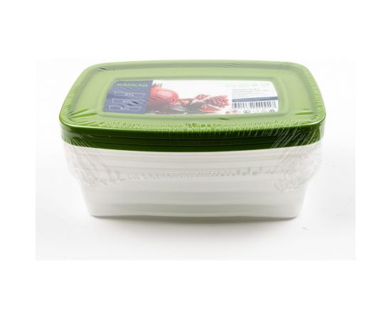 Комплект прямоугольных контейнеров для СВЧ ПОЛИМЕРБЫТ КАСКАД 0,7 л из 3 шт 4354001 – изображение 4