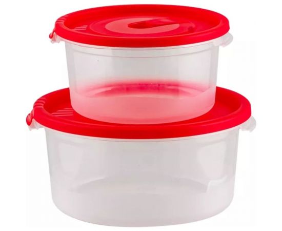 Комплект круглых контейнеров с клапаном Полимербыт СМАЙЛ КОМПЛЕКТ 2 шт., для СВЧ, 0.4+0.8 л 435210200 – изображение 4