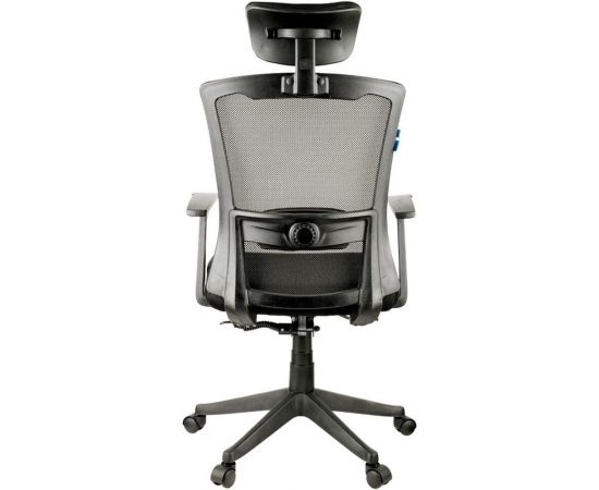 Кресло руководителя Helmi HL-E31 Ergo, регулируемый подголовник и поясничный упор, ткань черная 284605 – изображение 4