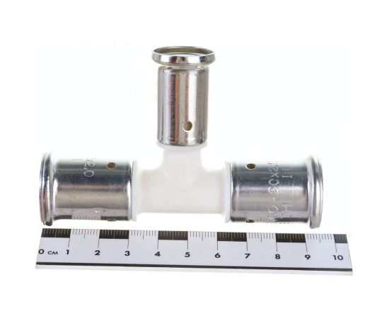 Переходный тройник HENCO уменьшенный в центре, ПВДФ, пресс, 20x16x20, 10PKW-201620 – изображение 4