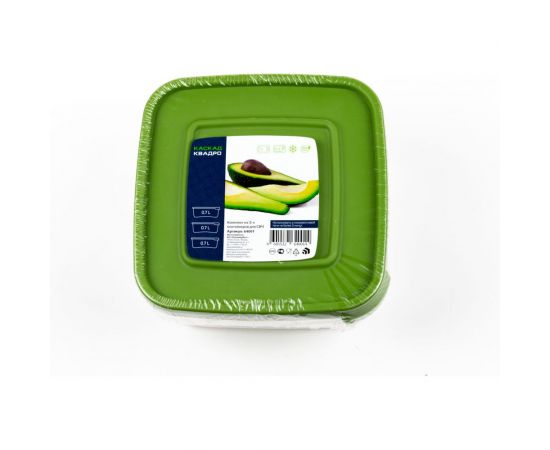 Комплект контейнеров ПОЛИМЕРБЫТ КАСКАД КВАДРО 3шт, 0.7л СВЧ 4364001 – изображение 4