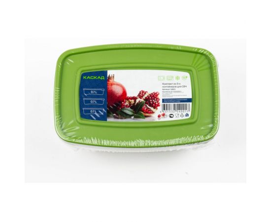 Комплект прямоугольных контейнеров для СВЧ ПОЛИМЕРБЫТ КАСКАД 0,7 л из 3 шт 4354001 – изображение 5